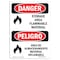 Signmission Safety Sign, OSHA Danger, 14" Height, Storage Area Flammable Material Bilingual Spanish OS-DS-D-1014-VS-1583 - alternate 1